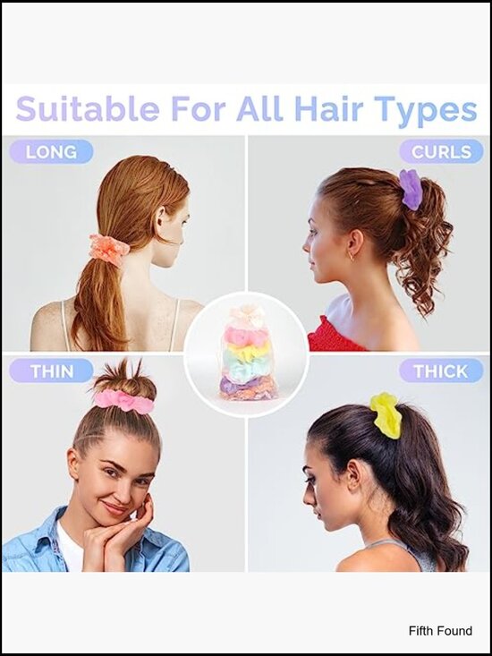 8 LED Light Up Scrunchies Hair Ties Glow Party Rave main image 4